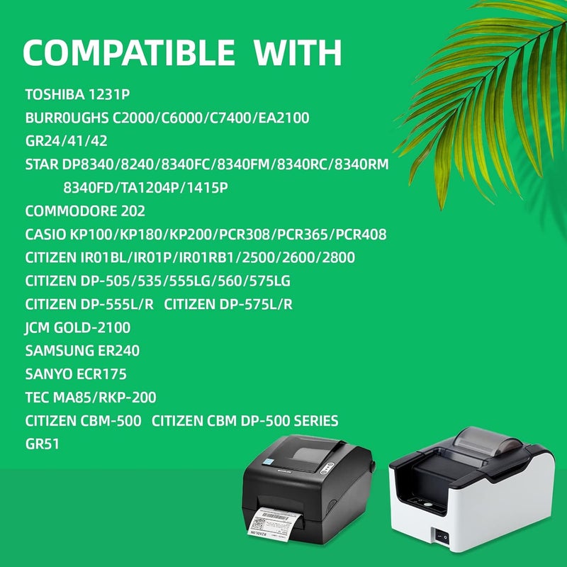 COSOB Store شريط آلة حاسبة GR24 بديل مباشر لـ Sharp EL-1197PIII و Canon MP11DX عالمي عالي التوافق لـ EL-2196BL و Porelon 11216 أداء مزدوج سلس (أحمر/أسود) - Image 3